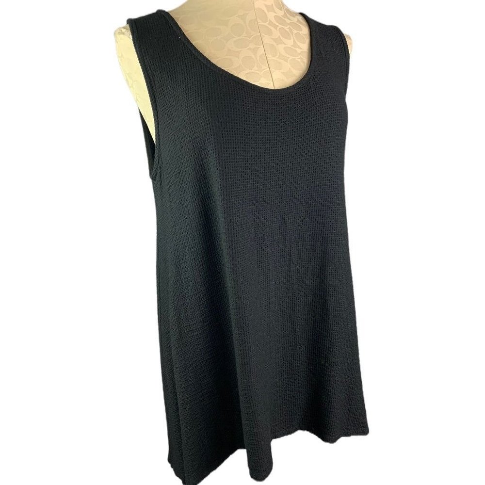 XL Et' Lois Women's Black Soft Hi Lo Tunic Tank Sleeveless
